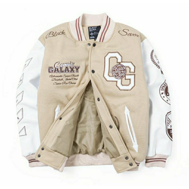 JACKET VARSITY COSMIC GALAXY - CREAM WHITE LIMITED EDITION