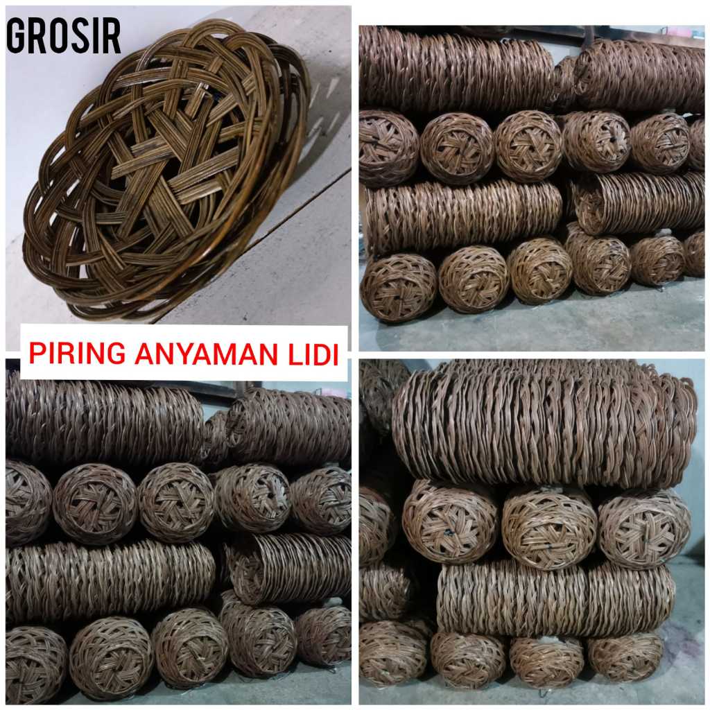 GROSIR PIRING ANYAMAN  LIDI paket50pcs SUDAH PERNIS|PIRING ANYAMAN LIDI|BUKAN PIRING ROTAN