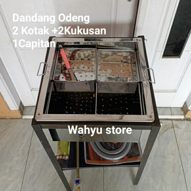 dandang odeng sekat 2 loyang/panci pangsit wonton+1 set boot meja besi lengkap