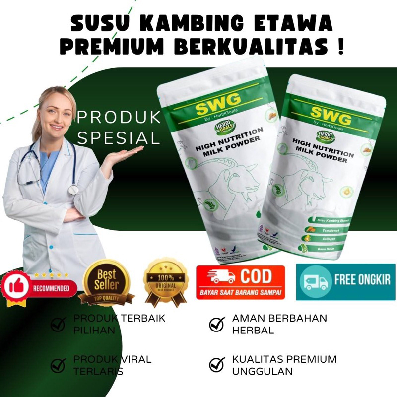 

Susu Kambing Etawa - SWG Farm Grade S Kambing Etawa Bubuk Rasa Original Vanilla BPOM Halal Goat Milk Powder Drink Natural Sehat Terjamin by Shanum Healhy Store