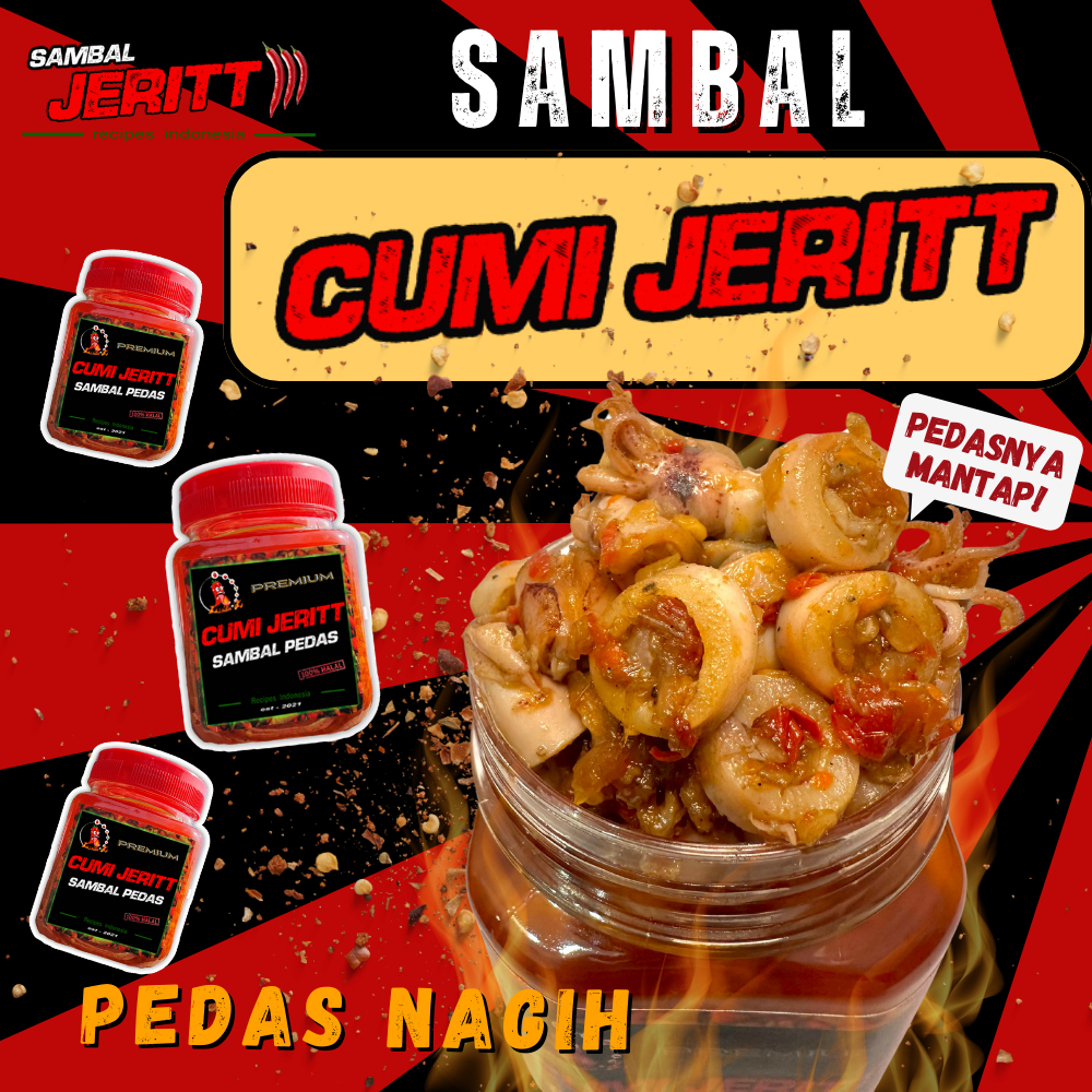 

Sambaljeritt - Sambal Cumi Jeritt Pedas isi 1 botol