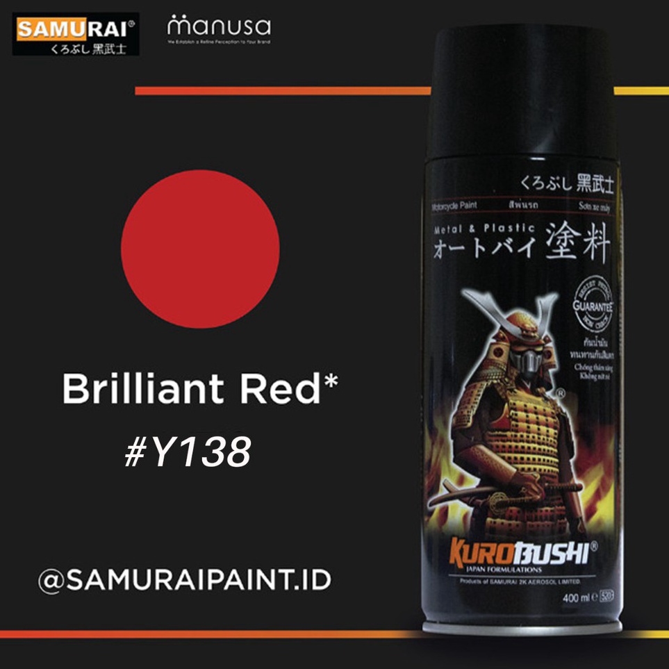 wk Samurai Paint Brilliant Red Yamaha Y138 Cat Aerosol Kualitas Kompresor merah candy red candy