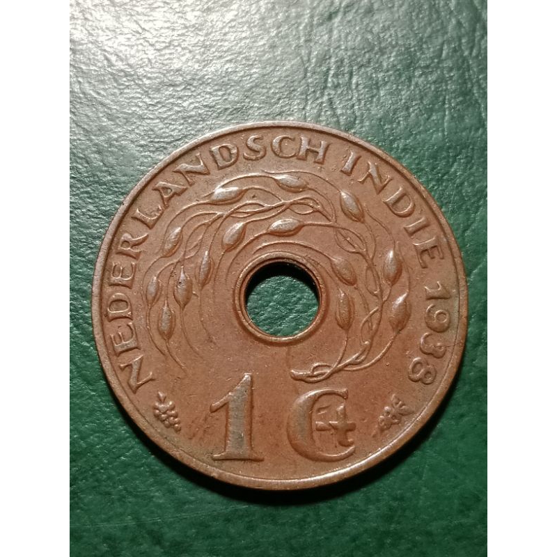 Koin Ned Indie 1 Cent Bolong tahun 1938