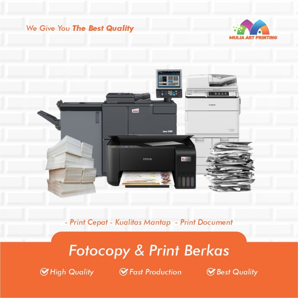 

FOTOCOPY/PRINT BERKAS KERTAS HVS A4/F4 DOKUMEN SKRIPSI, MAKALAH, PROPOSAL, TUGAS AKHIR, DLL, BW/FULL COLOR 1 JAM SELESAI TERMURAH