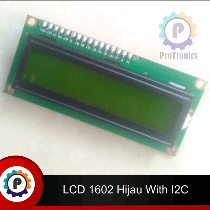LCD I2C 16x2 1602 Hijau LCD Karakter dengan Modul IIC I2C 4-wire