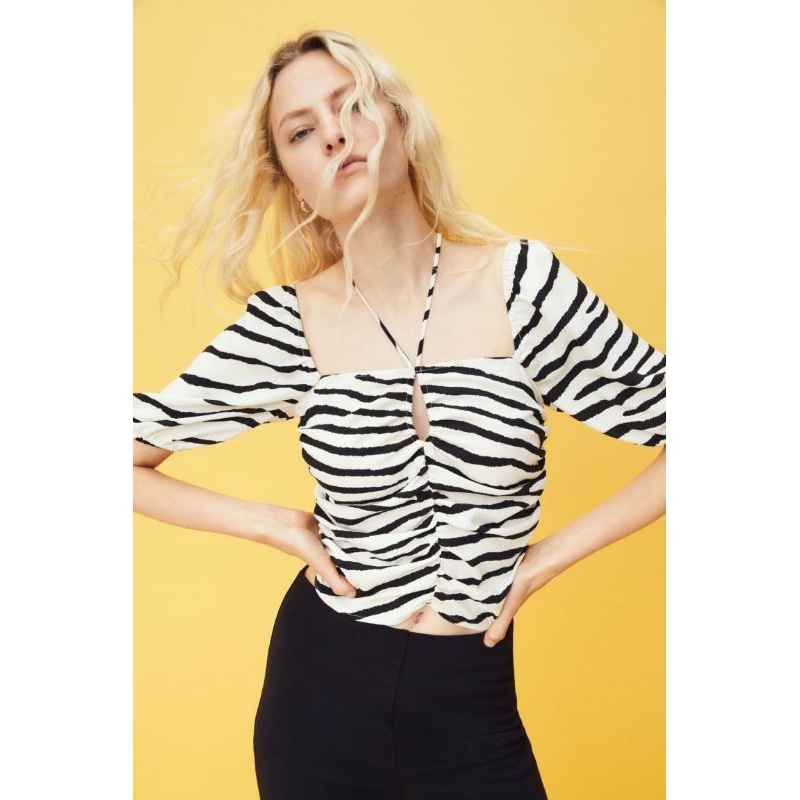 HM Tie Back Cropped Blouse