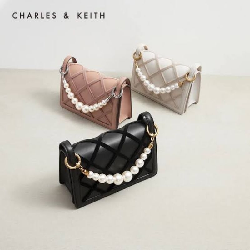 Tas Wanita CK Charles Cleo Beaded Handle Shoulder Bag