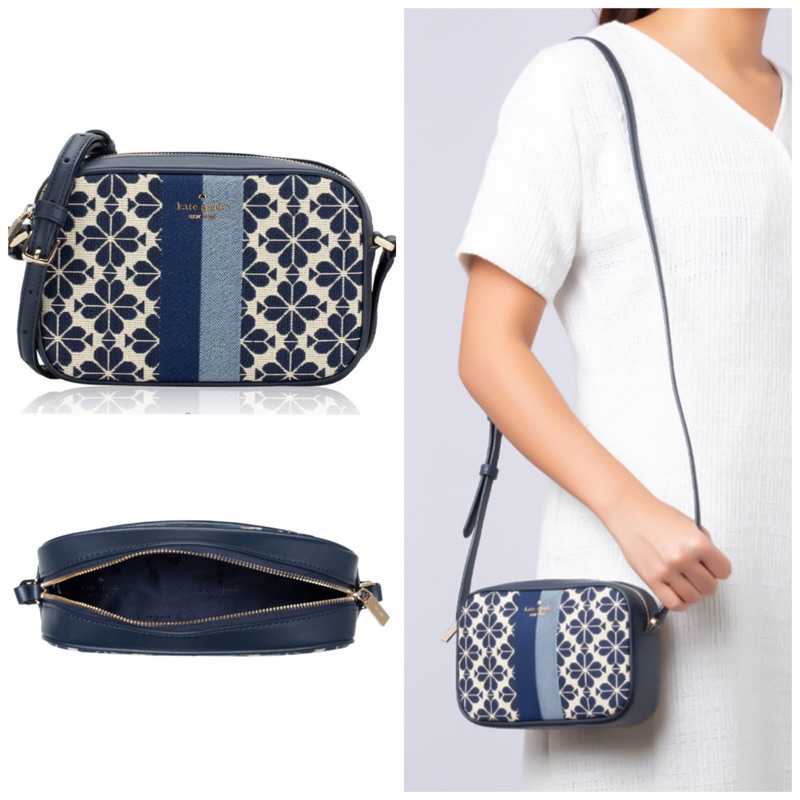 Tas Kate Spade Flower Camera Bag Blue Multi Crossbody AUTHENTIC