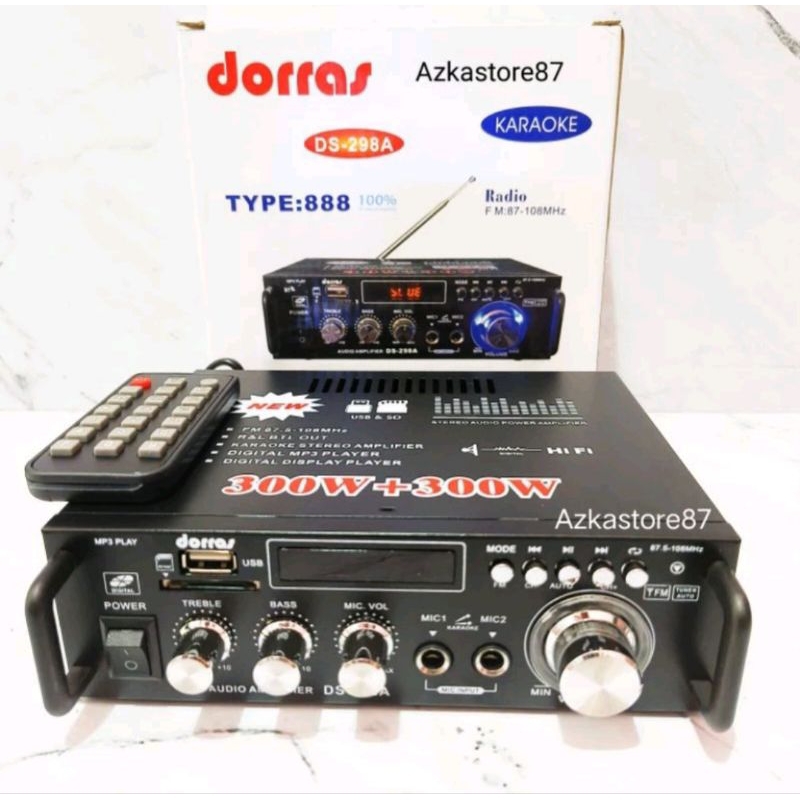 ✅Ready stock power amplifier ampli digital fleco -298bt 600wat stereo usb mp3 // amplifier ds298 ///