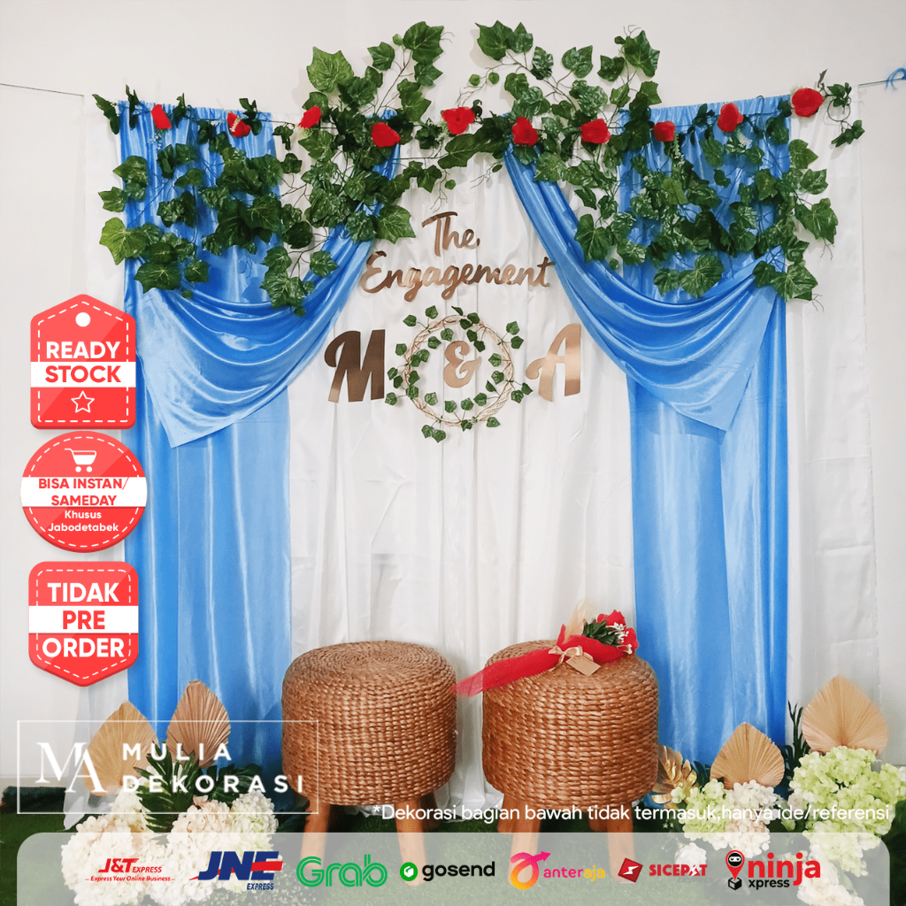 Dekorasi Backdrop Lamaran Nikahan Aqiqah Khitan Background Dinding Abutai Filamin Denim Paket Mulia 