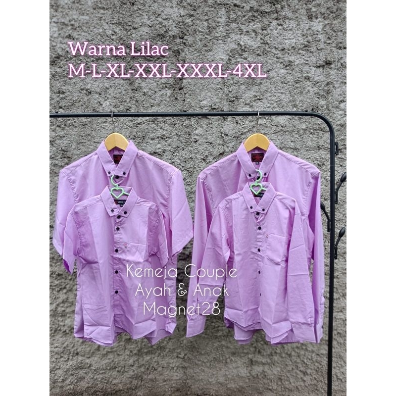 KEMEJA COUPLE POLOS WARNA LILAC KEMEJA COUPLE LILAC KEMEJA KOPEL COUPLE