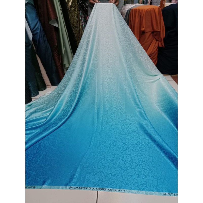 Bahan Kain Silk satin Armani gradasi Embos Silk emboss