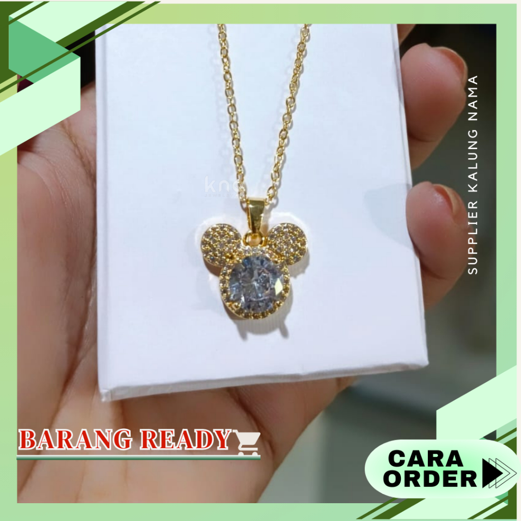 BARANG READY | TITANIUM KALUNG NAMA WANITA / KALUNG PADI / KALUNG HELLO KITTY / KALUNG SET / KALUNG 