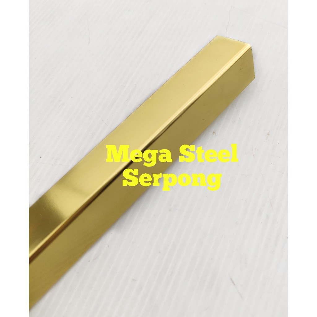 List Siku Alumunium Gold Emas Mirror uk 2 cm x 2 cm, Panjang 150 cm