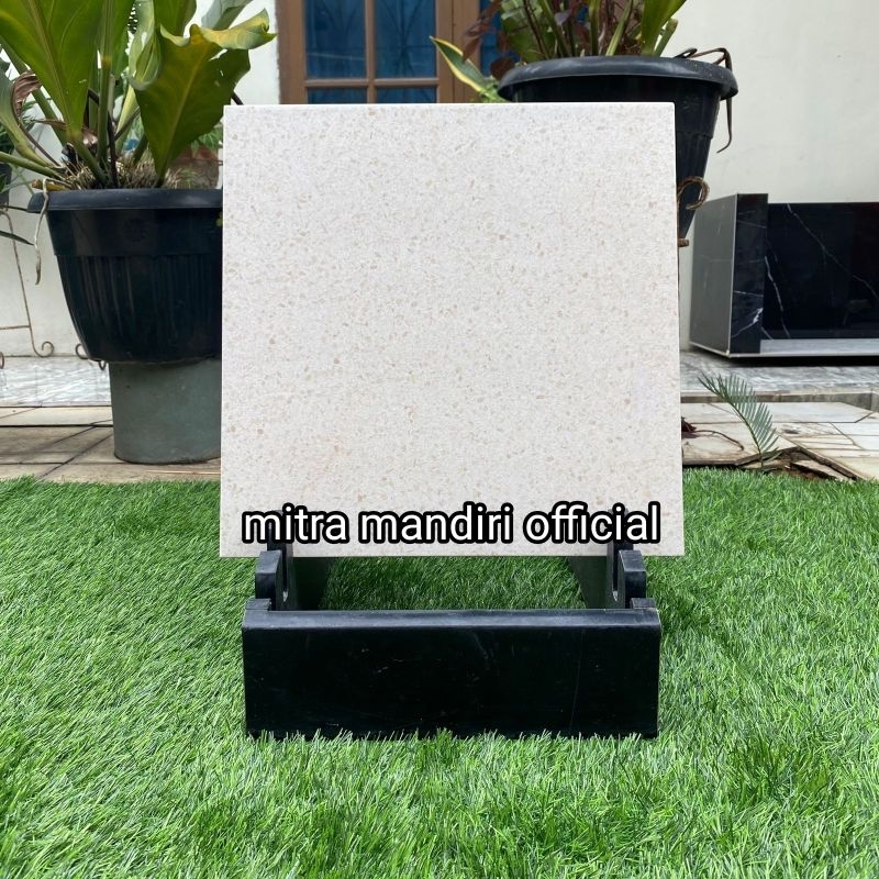 Keramik lantai 40x40 Terazzo white / kasar