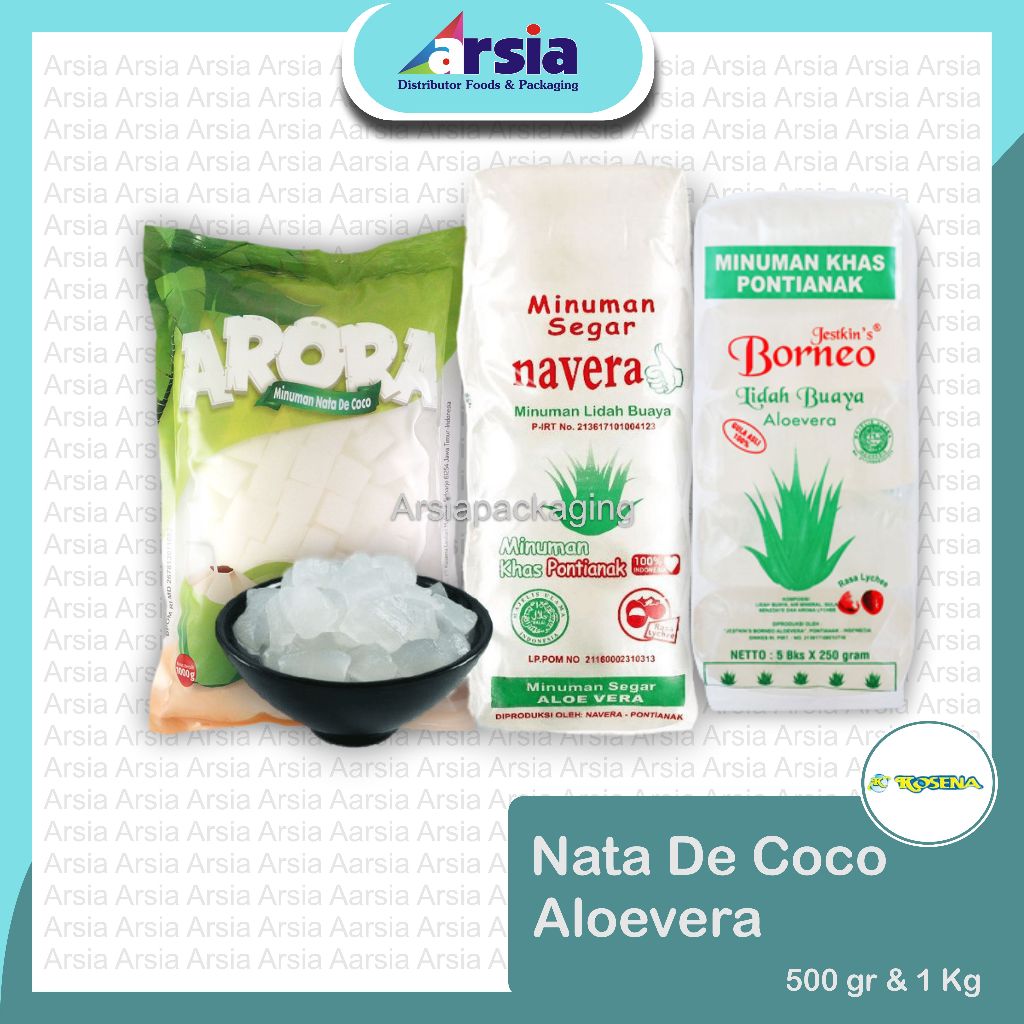 

Nata de Coco / Aloevera / Jelly lidah buaya - 1 kg/ 500 gr / KOSENA Minuman (arsiapackaging)