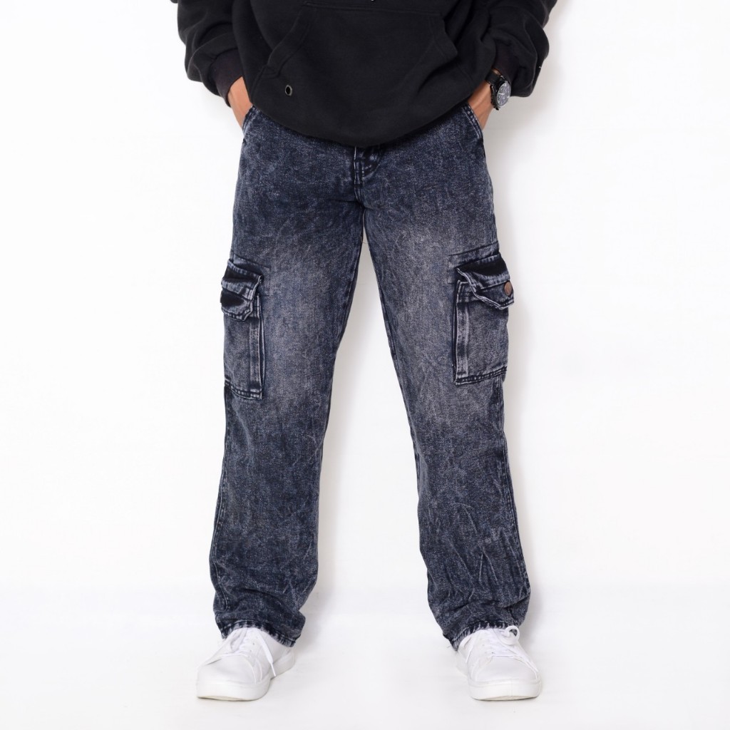 TERLARIS COD Celana Jeans Cargo Reguler Fit - Jeans Cargo Standar Jumbo - Cargo Jeans Jumbo Premium 