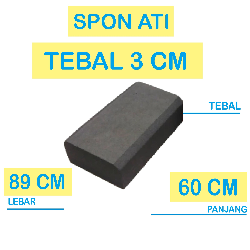 SPON ATI / BUSA ATI / SPON EVA TEBAL 3 CM WARNA HITAM UKURAN 89CM X 60CM