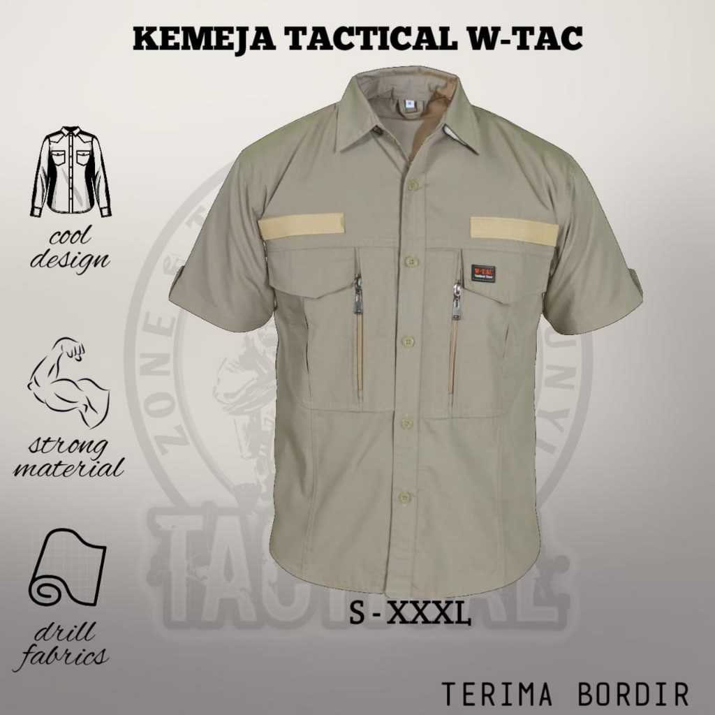 (PUSAT TACTICAL BANDUNG) KEMEJA TACTICAL LENGAN PENDEK WTAC PREMIUM RIPSTOP TORNADO BAJU PDH PDL BAJ