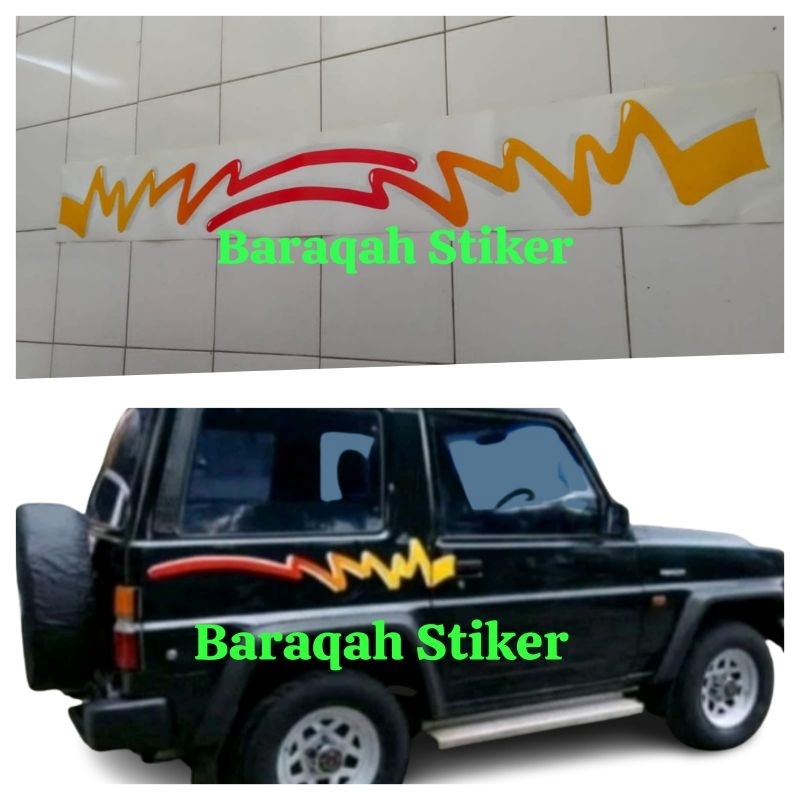 Striping body stiker mobil Daihatsu Taft Feroza cacing/Taft Hiline/ Daihatsu Feroza
