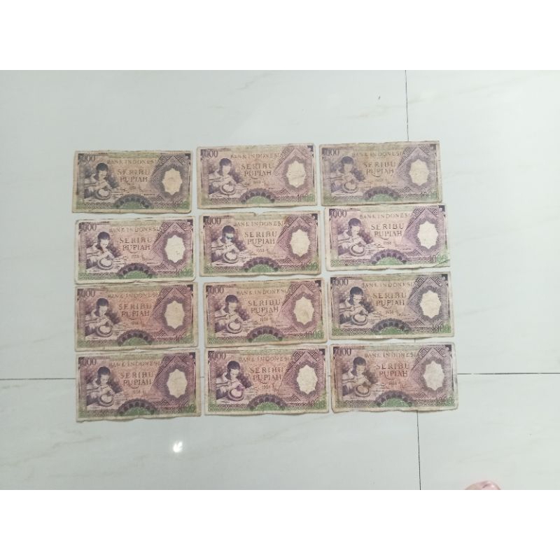 12 lembar pekerja 1000 rupiah 1958 fine