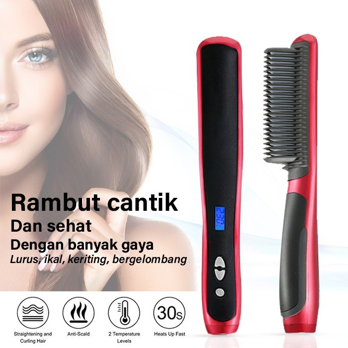 GM Bear Hair Straightener Curler Catok Catokan Sisir Pelurus Rambut Elektrik  GM Bear
