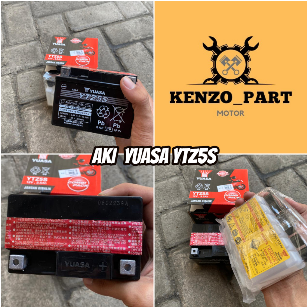 AKI KERING YUASA YTZ5S 12V 3.5AH || YUASA YTZ5S ASLI ORIGINAL ACCU KERING BEAT SPIN VARIO FU VERZA N