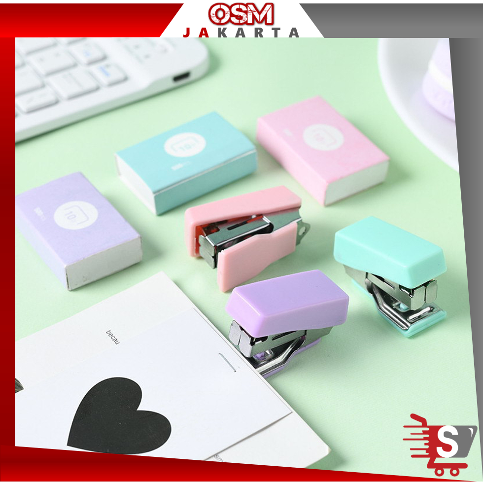 

OSM JKT S6104 Stapler Mini Set / Hekter Kecil Kemasan Box Unik / Set Staples Perlengkapan Kantor / Cute Mini Stapler Untuk Pelajar