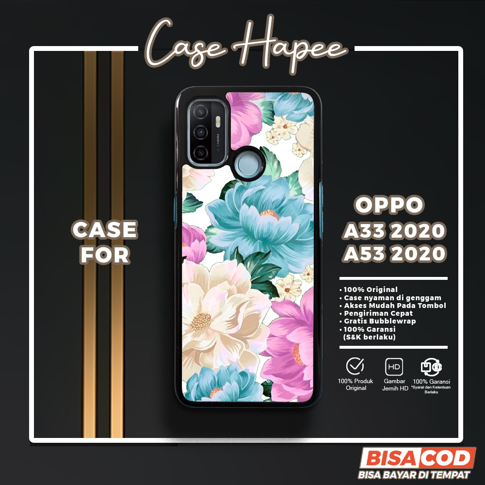 Case Oppo A33 2020 A53 2020 Casing Oppo A33 2020 A53 2020 [FLWR] Casehapee Case Glossy Case Aestheti