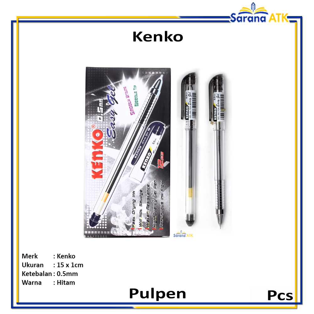 

Kenko - Varian Pulpen Easy Gel 0.5 mm Hitam - Pcs
