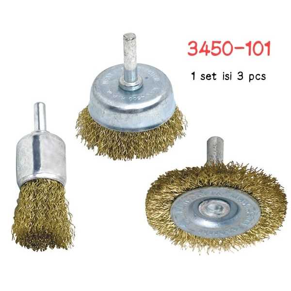 Sikat Kawat Gerinda Mini Hasston 3450-101 Sikat Kawat Set isi 3