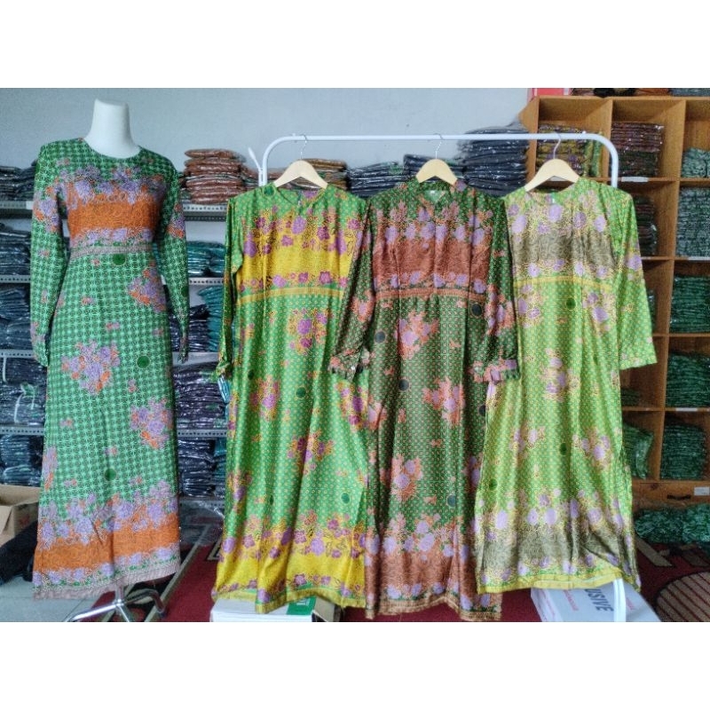 GAMIS MUSLIMAT NU GAMIS PENGAOSAN BAHAN SEMI SUTRA