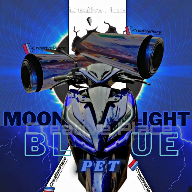 sticker skotlet motor moonlight blue premium / scotlite hitam lembayung biru / skotlet biru lembayun