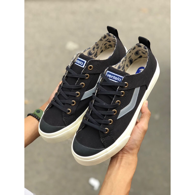 Original 100% Sepatu Ventela Reborn Black White - Ventela Original - Sneaker Ventela Pria Wanita