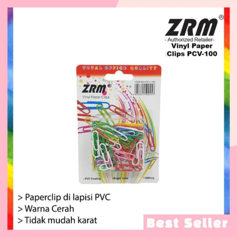 

ZRM Vinyl Paper Clips / Klip Kertas PVC ZRM PCV-100 6 Pack
