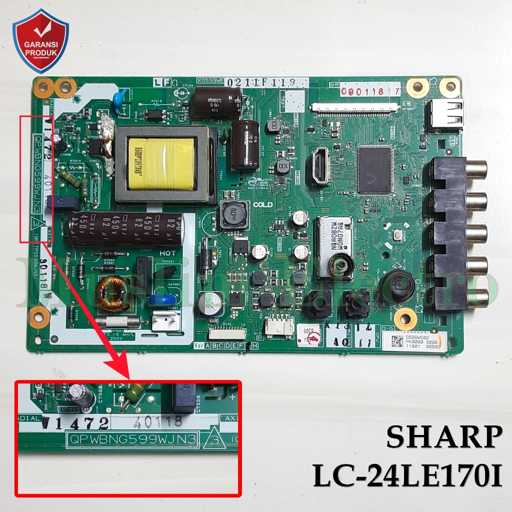 Mainboard LED TV Sharp LC-24LE170I 24LE170I 24LE170
