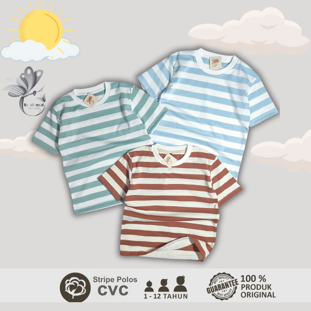 Ramoramoid - Baju anak salur| Kaos anak laki laki motif strip salur| tshirt anak perempuan| Baju ana