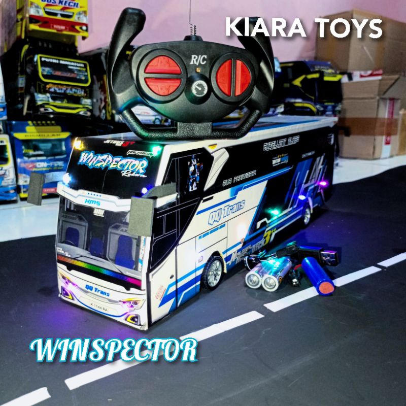 Miniatur bus remot kontrol telolet basuri ful lampu