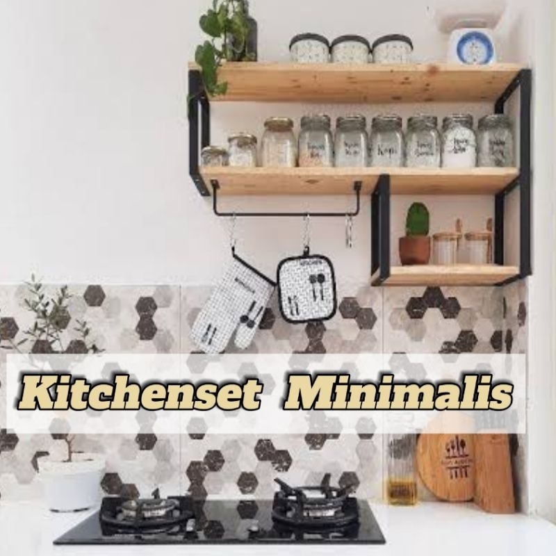 Rak dinding dapur rak kayu kitchen set dapur minimalis