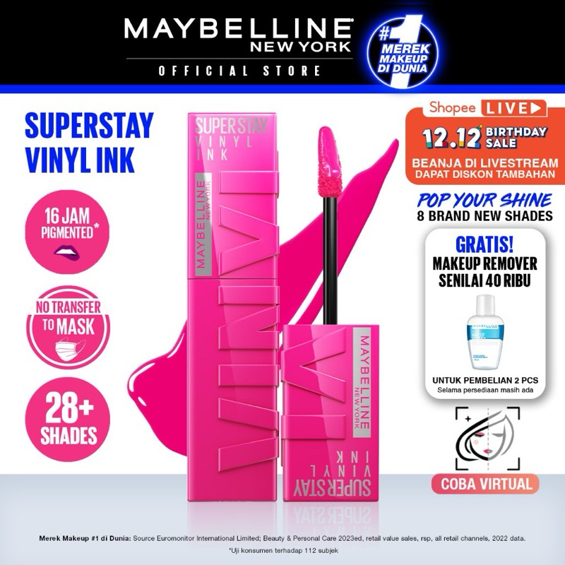 Maybelline Superstay Vinyl Ink 4.2 ml / Superstay Matte Ink 355 Shaker 65 Seductress
