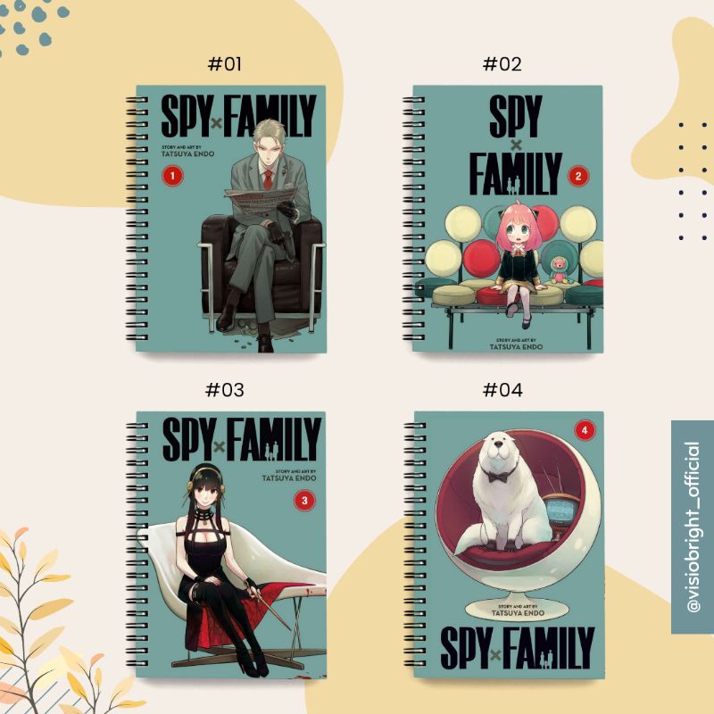 

Visiobright SPY x FAMILY COVER, KOMIK VIRAL, Anime/Manga/Custom Notebook/Buku Tulis/Journal/Agenda/Planner/Diary/Custom Nama/Kado/Gift A5/A6 Hard Cover Wire Binding polos, dot, grid, line