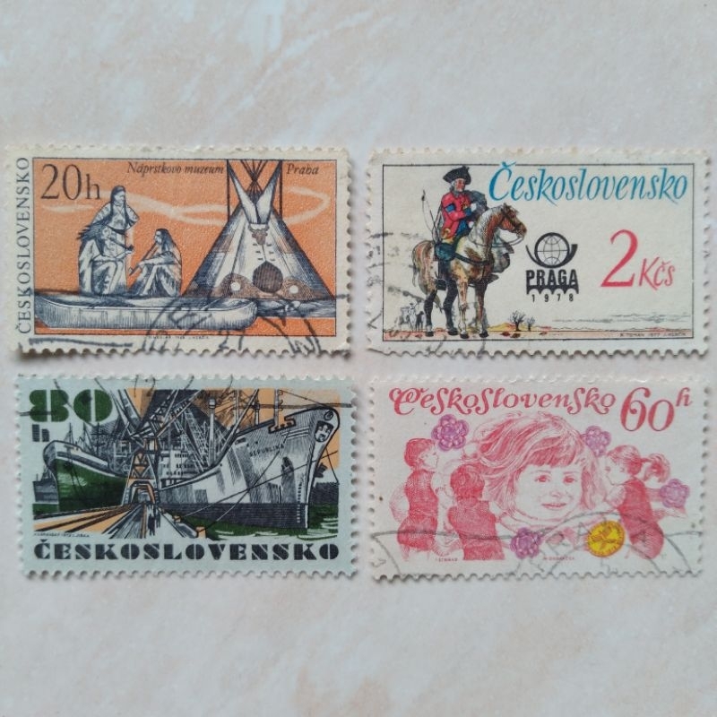 

Prangko Perangko Kuno Cekoslovensko Cekoslovakia 4 Pcs 1966-1977-1972-1975 - YN967