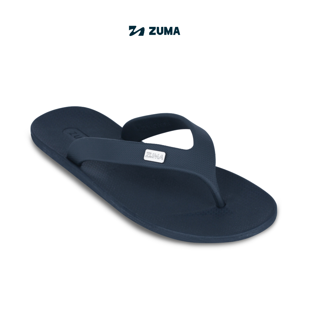 Zuma Men Onyx 10 Navy, Sandal Jepit Pria Karet Polos, Biru Tua