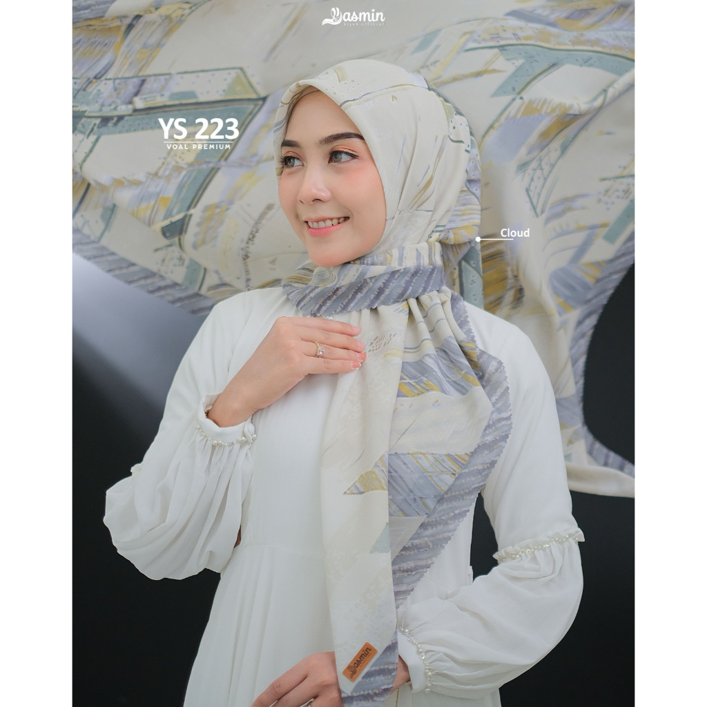 Yasmin Hijab - Segi Empat Voal Motif Yasmin Ys 223 Nazira Scarf Yasmin Hijab Segiempat Voal Lasercut