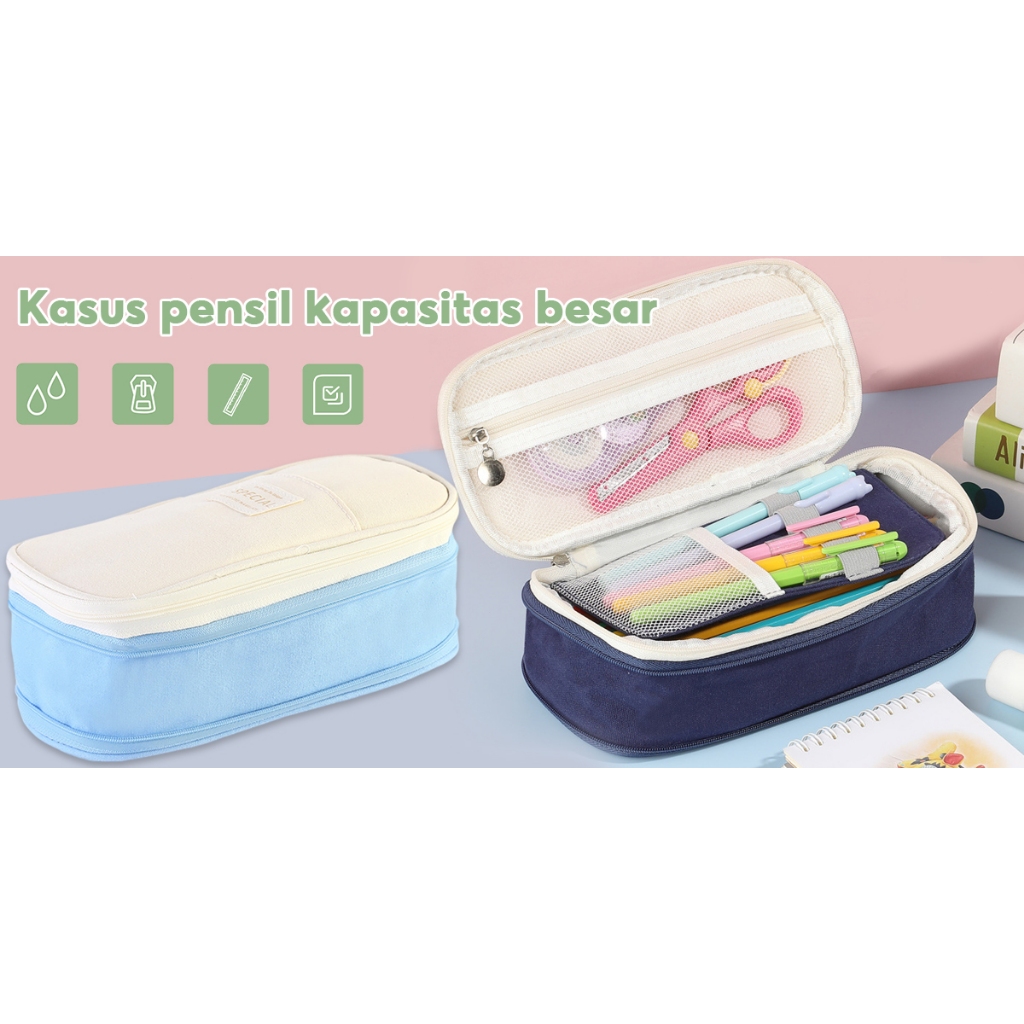 

Tas Pena Berkapasitas Besar Tempat Pena Perlengkapan Penyimpanan Alat Tulis Tas Pena Anak-Anak Tempat Pena Kanvas Tahan Lama