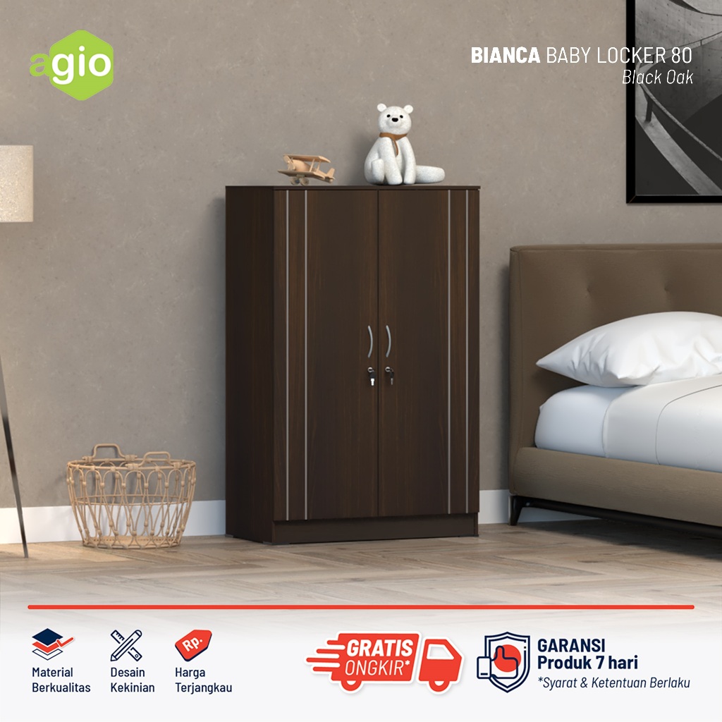 Oggi - Lemari Pakaian Minimalis / Lemari Baju Anak / Lemari Baju Kosan / Lemari Baju Untuk Kamar Kec