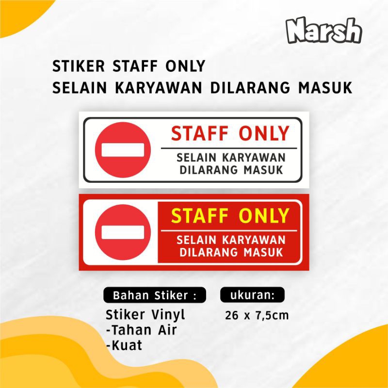 

STIKER | STIKER DILARANG| STIKER STAFF ONLY | STIKER SIGN | STIKER MURAH