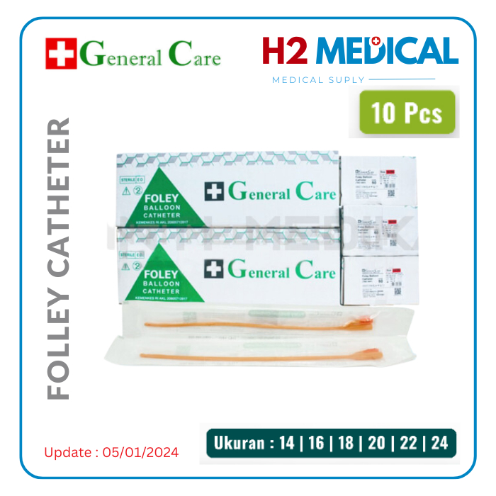 Foley Catheter GENERAL CARE Selang Urin No. 16 Dan No. 18 GENERAL CARE - Foley Catheter 2 Way | Sela