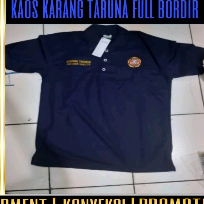 kaos polo karang taruna baju polo karang taruna full bordir