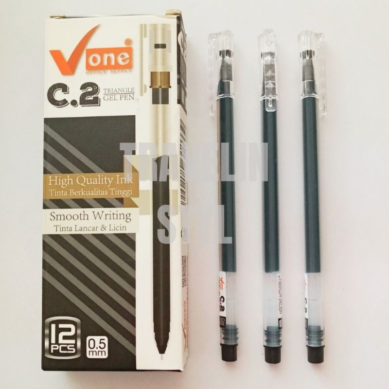 

Pulpen Gel Segitiga Tinta Hitam 0.5.mm